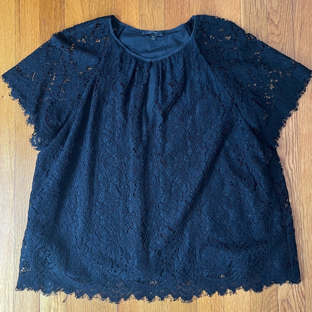 JCrew Black Lace Blouse